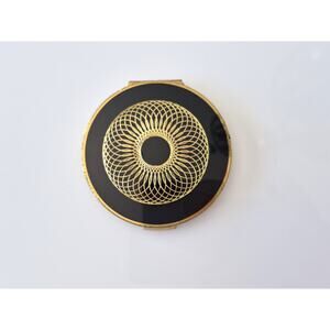 Vintage Stratton Black Enamel and Gold Compact